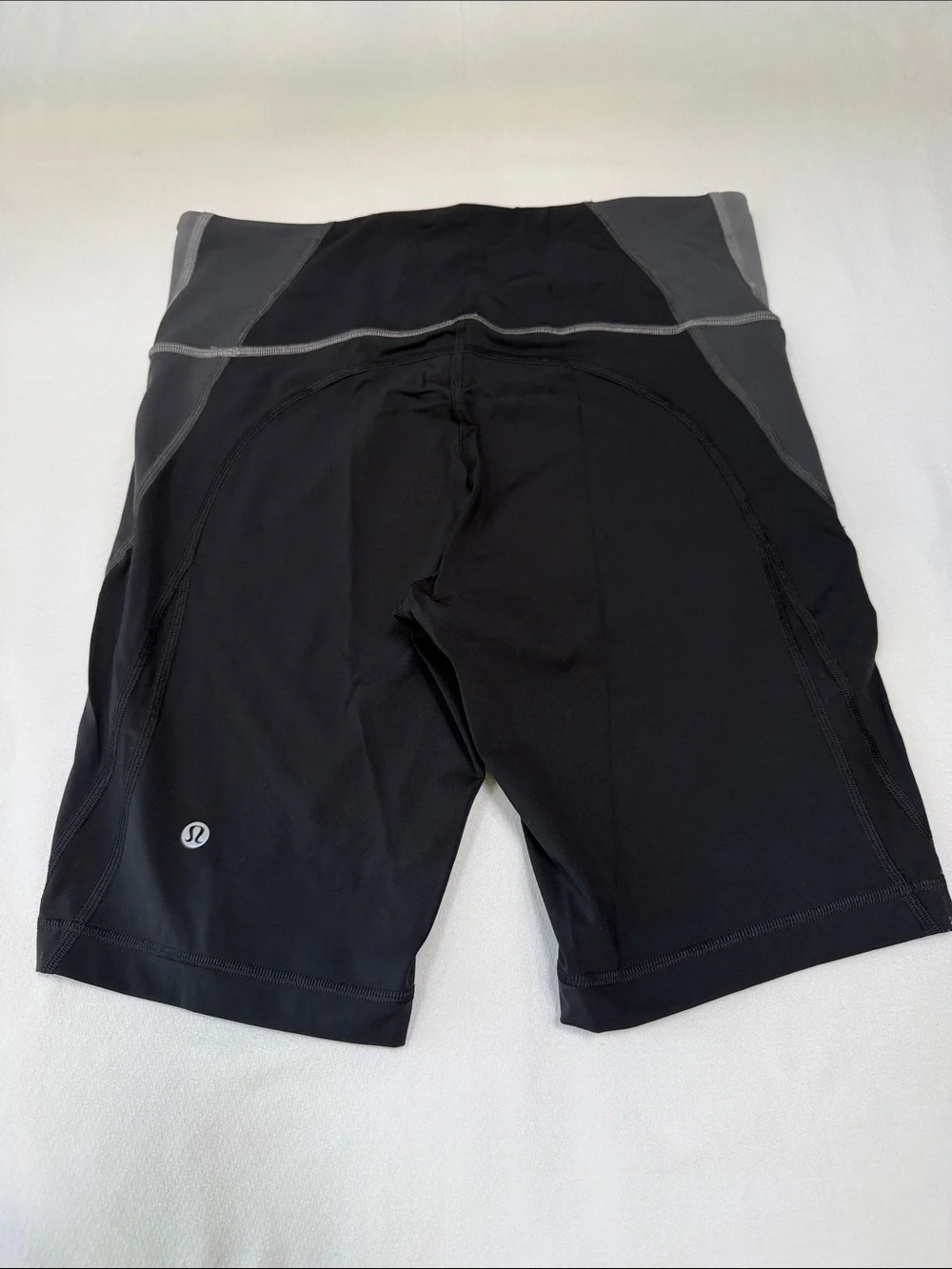 lululemon athletica Two-Tone Gray & Black High-Rise Bike Shorts